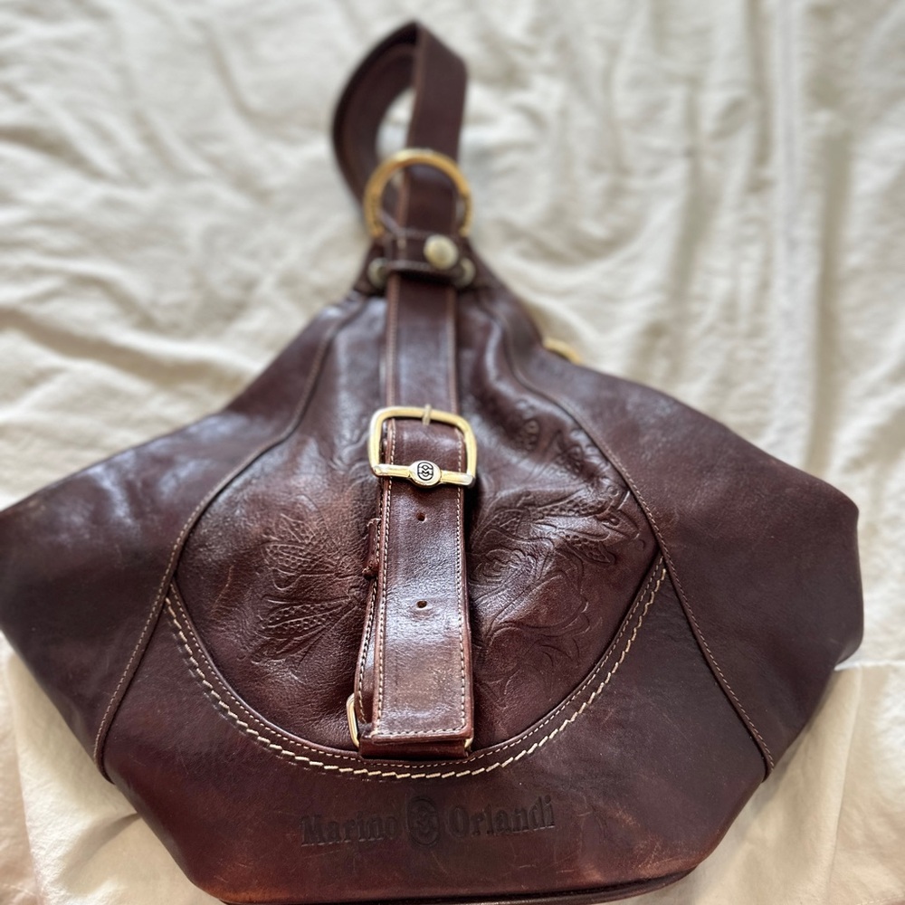 Marino Orlandi Dark Brown Leather Belt Bag